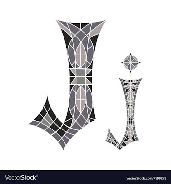 Low poly letter J in gray mosaic polygon vector image