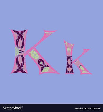 Low poly letter K in colored mosaic polygon vector image