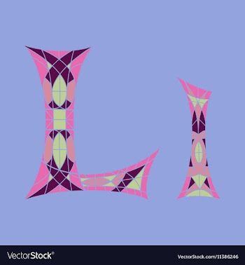 Low poly letter L in colored mosaic polygon vector image