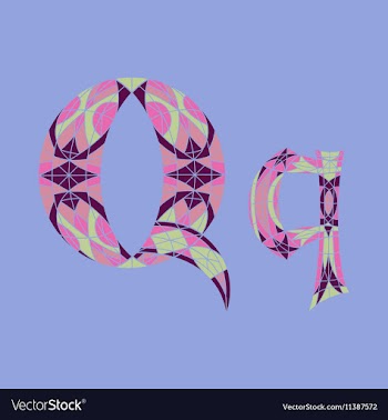 Low poly letter Q in colored mosaic polygon vector image