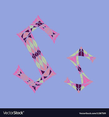 Low poly letter S in colored mosaic polygon vector image