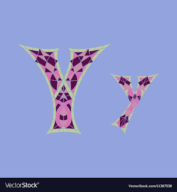 Low poly letter Y in colored mosaic polygon vector image