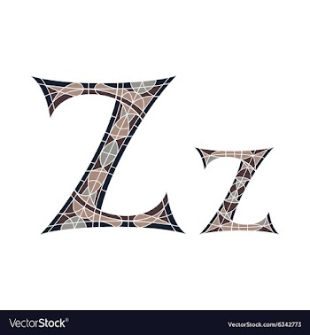 Low poly letter Z in brown mosaic polygon vector image