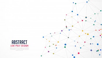 Low poly network lines mesh white background Free Vector