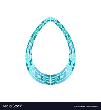 Low poly number 0 in blue mosaic polygon vector image