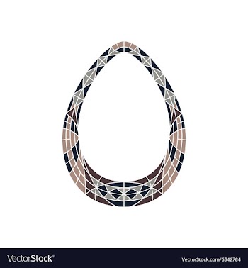 Low poly number 0 in brown mosaic polygon vector image
