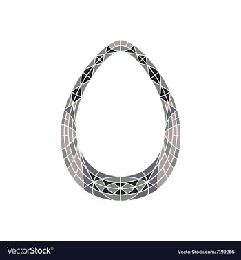 Low poly number 0 in gray mosaic polygon vector image