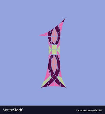 Low poly number 1 in colored mosaic polygon vector image