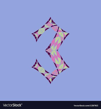 Low poly number 3 in colored mosaic polygon vector image