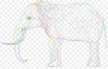 Low poly Portable Network Graphics Image Indian elephant 3D computer graphics - d3 graphic 