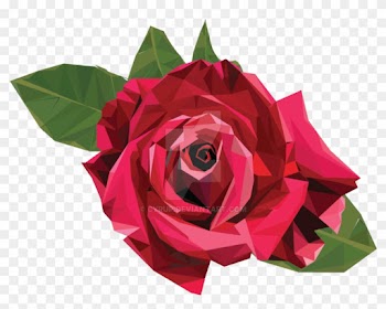 Low-poly Rose By Cyrup - Low Poly Rose Transparent