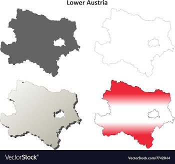 Lower Austria blank detailed outline map set vector image