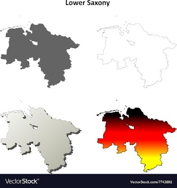 Lower Saxony outline map set vector image