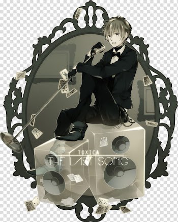 LoX Halloween , grayscale of a male anime character with text overlay transparent background PNG clipart