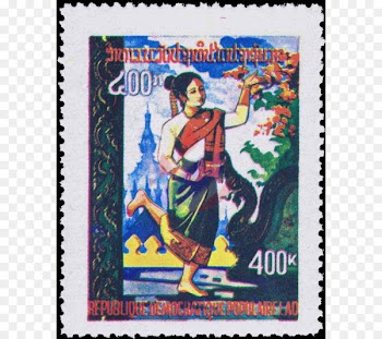 Luang Prabang Lao New Year Postage Stamps Flag of Laos Art - National Missing Children Day 