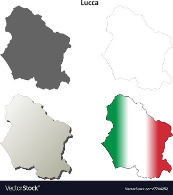 Lucca blank detailed outline map set vector image