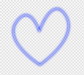 Luces de neon, blue heart shape transparent background PNG clipart