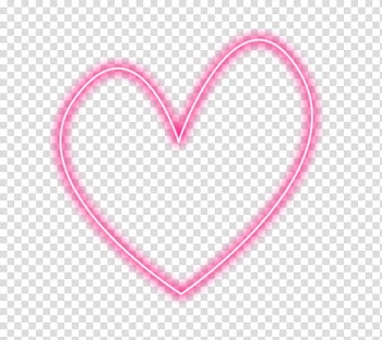 Luces de neon, lighted heart-shaped neon light illustration transparent background PNG clipart