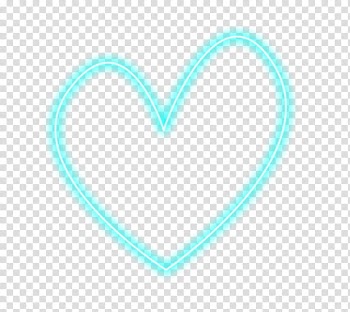 Luces de neon, teal heart transparent background PNG clipart