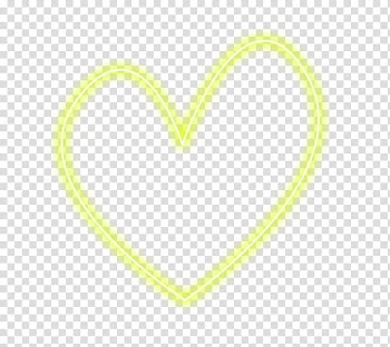Luces de neon, yellow heart transparent background PNG clipart