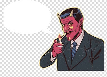 Lucifer Devil Demon Illustration, Demon smoking transparent background PNG clipart