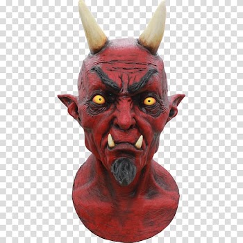 Lucifer Devil Mask Party City Halloween costume, devil's town transparent background PNG clipart