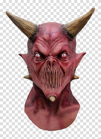 Lucifer Latex mask Costume party Halloween costume, Satanic transparent background PNG clipart