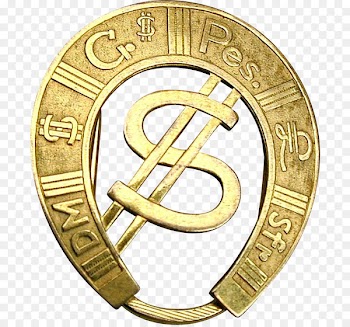 Luck Money clip Feng shui Horseshoe - gold dollar sign 