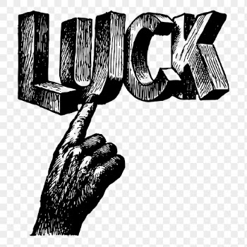 Luck word png drawing sticker | Free PNG - rawpixel