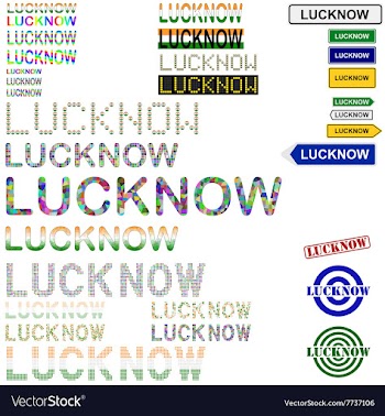 Lucknow text design set vector image