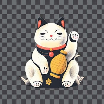 Lucky cat PNG transparent, lunar new year