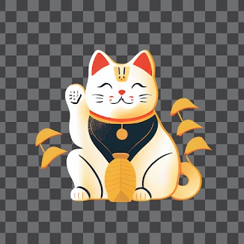 Lucky cat PNG transparent, lunar new year