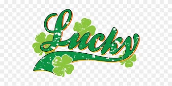 Lucky Four Leaf Clovers St Patricks Day Irish Ireland - Lucky Script - Clovers St Patrick's Day Party Green