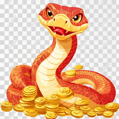 Lucky Treasure Snake: A Charming Cartoon for the Year