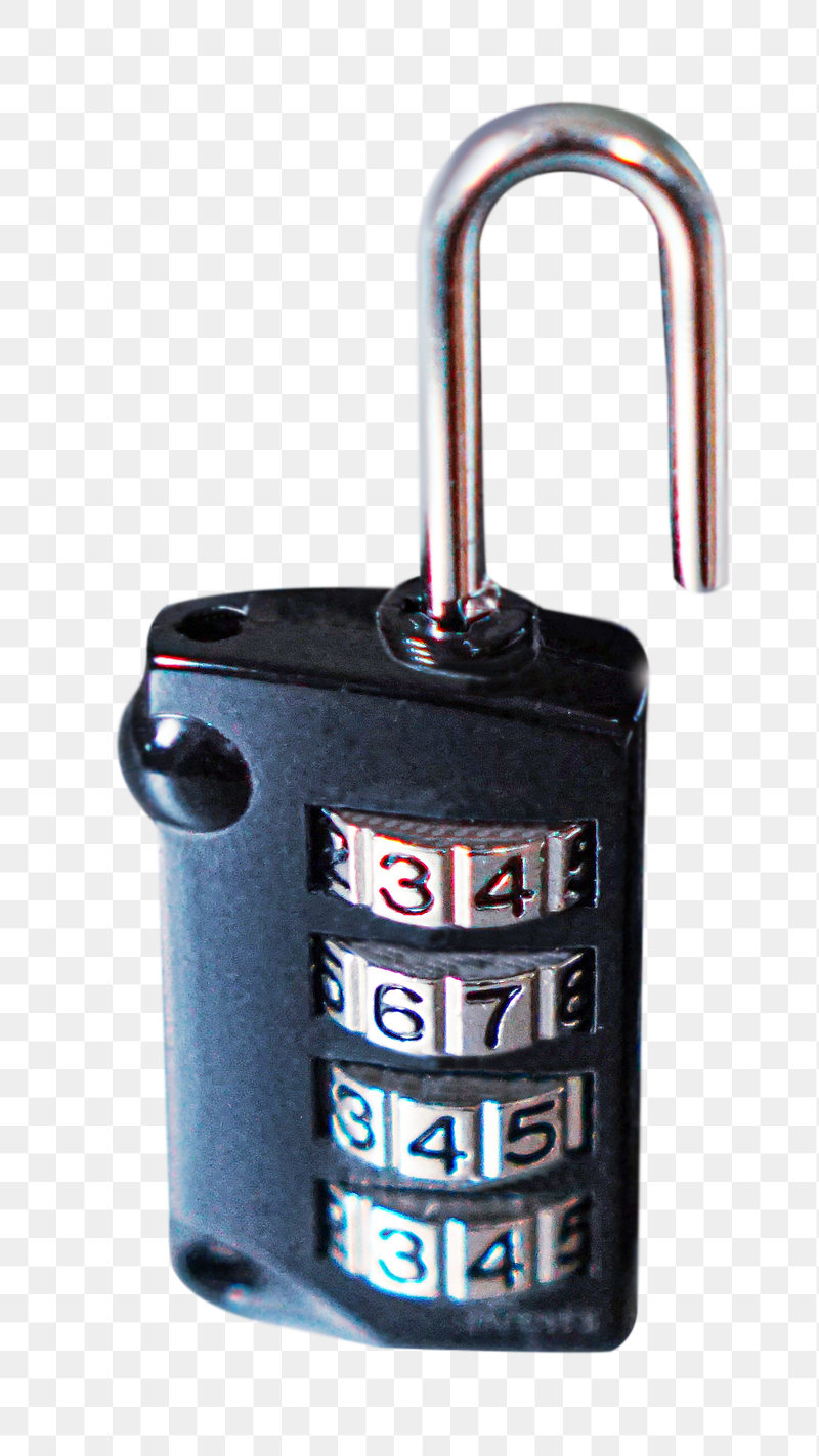 Luggage padlock png sticker, transparent | Free PNG - rawpixel