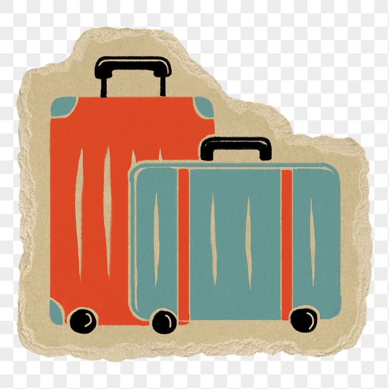 Luggage png sticker, torn paper | Free PNG - rawpixel