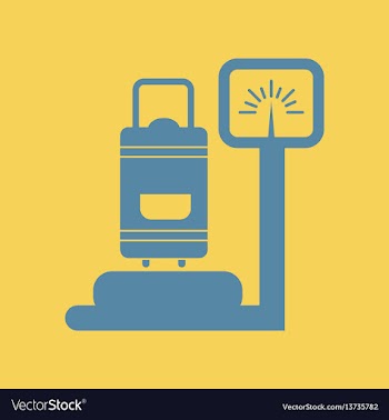 Luggage weighing vector image