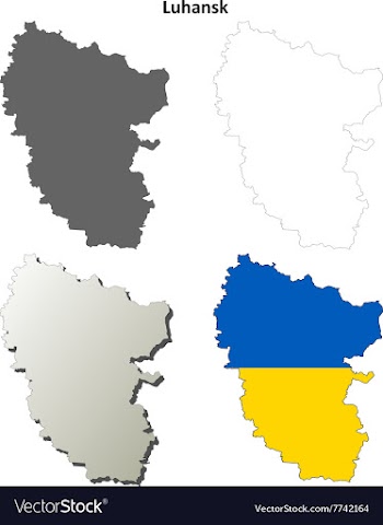 Luhansk blank outline map set - Ukrainian version vector image