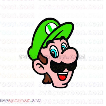 Luigi Face Super Mario Bros svg dxf eps pdf png