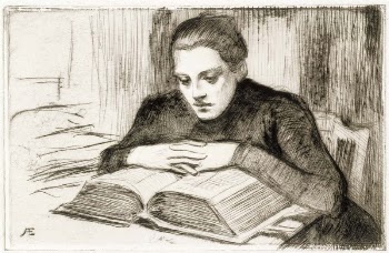 Lukeva nainen, 1899, by Albert | Free Photo - rawpixel