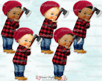 Lumberjack Baby Boy Red Black Flannel Shirt Jeans Work Boots | PNGio