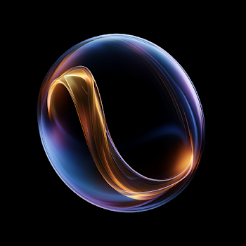Luminous Abstract Energy Orb on Black Background