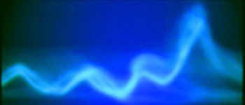 Luminous Cyan-Blue Amorphous Wave Form
