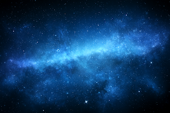 Luminous Electric Blue Nebula in Outer Space