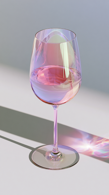 Luminous Wine Glass with Vibrant Gradients