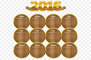 Lunar calendar Time - Transparent Gold 2016 Calendar PNG Image 