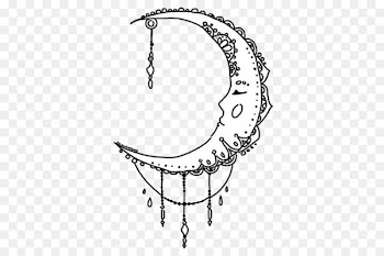 Lunar phase Tattoo Drawing Crescent - design 