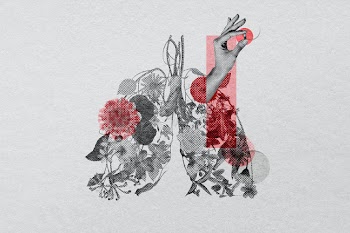 Lung with flowers infected with coronavirus