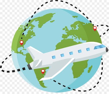 Lusaka Globe World map Location - A round trip plane 
