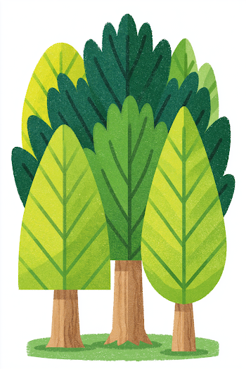 Lush Green Trees Illustration